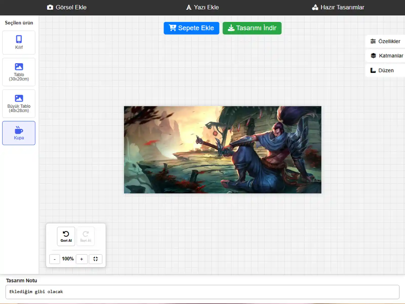 Kendin Tasarla — Baskılı Kupa Bardak