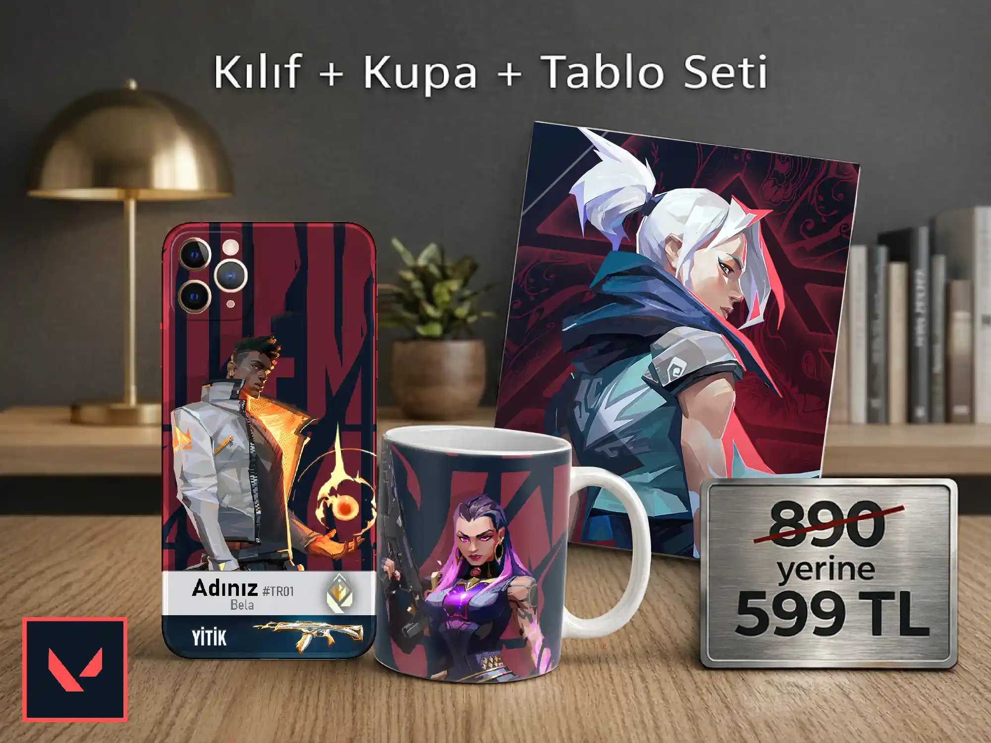 Valorant — Kılıf + Kupa + Tablo Seti
